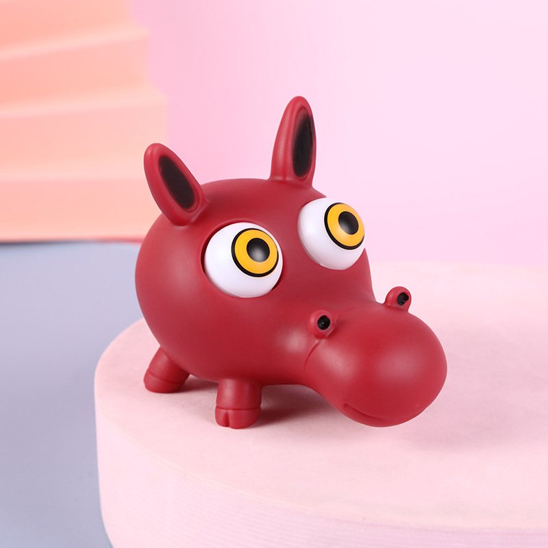 Picture of Cross-border cartoon factory direct decompression animal squeeze doll decompression pinch music stare eye vent toy