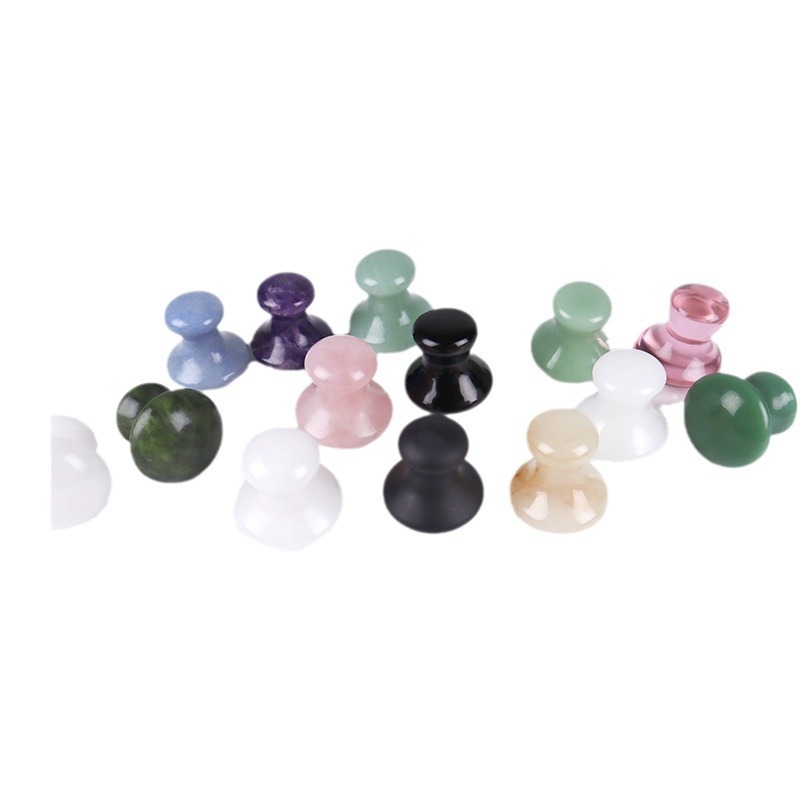 Picture of Cross-border direct supply of natural quartz stone powder crystal massage stone mushroom head Dongling jade stone facial scraping massage ball