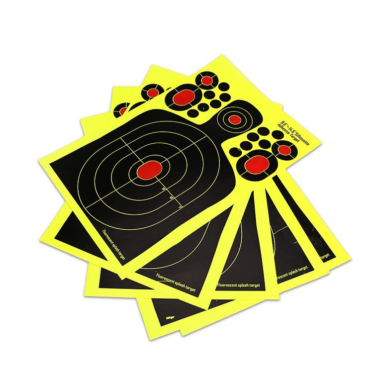 Picture of [9.5*14.5 inch 25 * 37cm] humanoid shooting target paper fluorescent adhesive hunting training splash effect