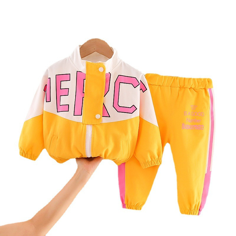 Picture of Foreign trade new autumn children's clothes suit baby long-sleeved zipper jacket coat trousers two-piece set delivery