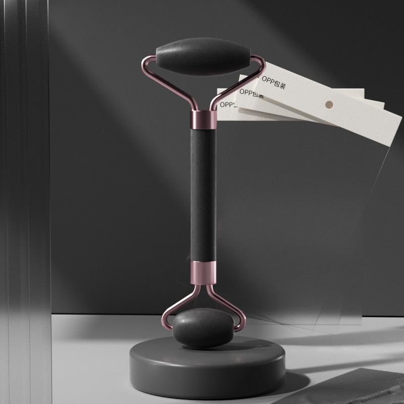 Picture of Cross-Border Rose Quartz Double-Headed Roller Facial Massager Non-Jade Facial Lifting Beauty Scraping Board Eye Pulling Stick