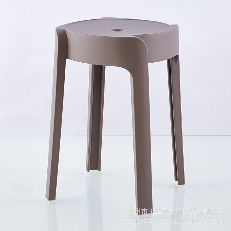 Picture of Modern Dining Table Plastic Round Stool Household Solid Bathroom Stool Living Room Casual High Stool Adult Negotiation Windmill Stool