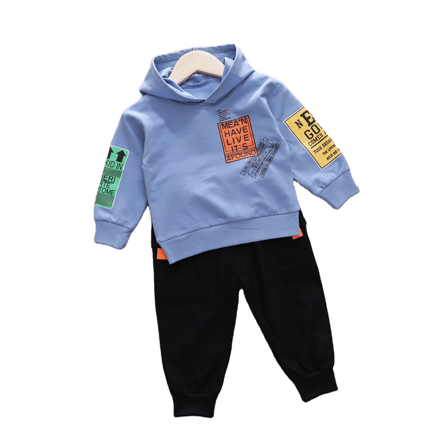 Picture of Foreign trade Spring and Autumn new long sleeve children's suit baby long sleeve hoodie sweater two-piece suit tide a generation of hair