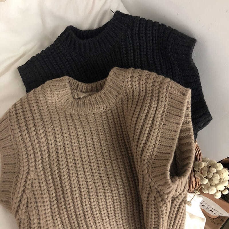 Picture of Artistic Mori Children's Thick Wool Thickened Vest Warm Sleeveless Sweater for Boys and Girls Autumn and Winter Fashionable
