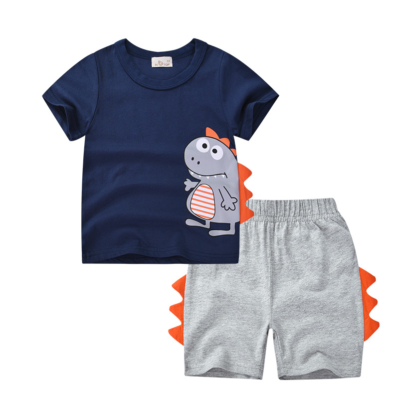 Picture of Factory Direct Sales Be Top Kidsren's Clothing 2025 New Korean Style Summer Clothing Stereo Dinosaur Boy Suit Kidsren's Two-Piece Set