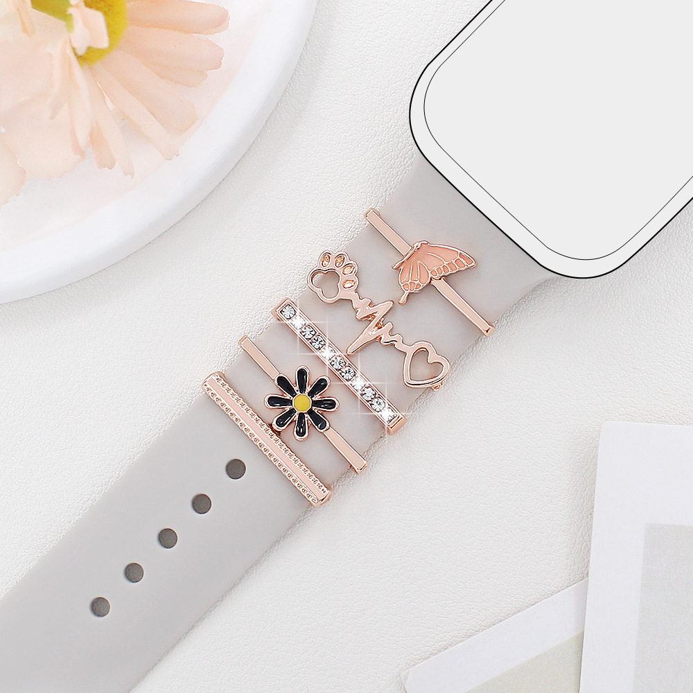 Suitable for Apple Watch Decorative Ring Apple watch Smart Silicone Strap Diamond Butterfly Star Decoration