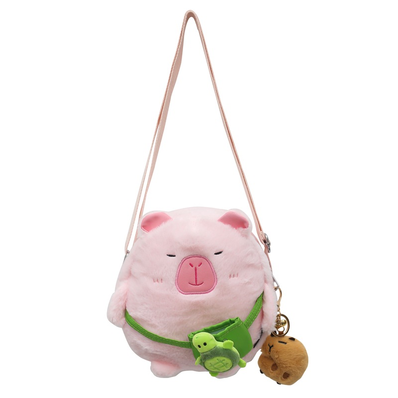 Picture of New Winter Plush Shoulder Bag for Children, Cute Kapibara Bear Crossbody Bag, Fun Casual Coin Purse
