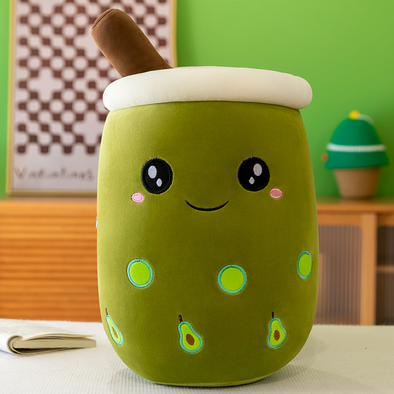 Picture of Simulation fruit milk tea cup pillow plush toy large bubble tea Doll Doll Gift cross-border foreign trade