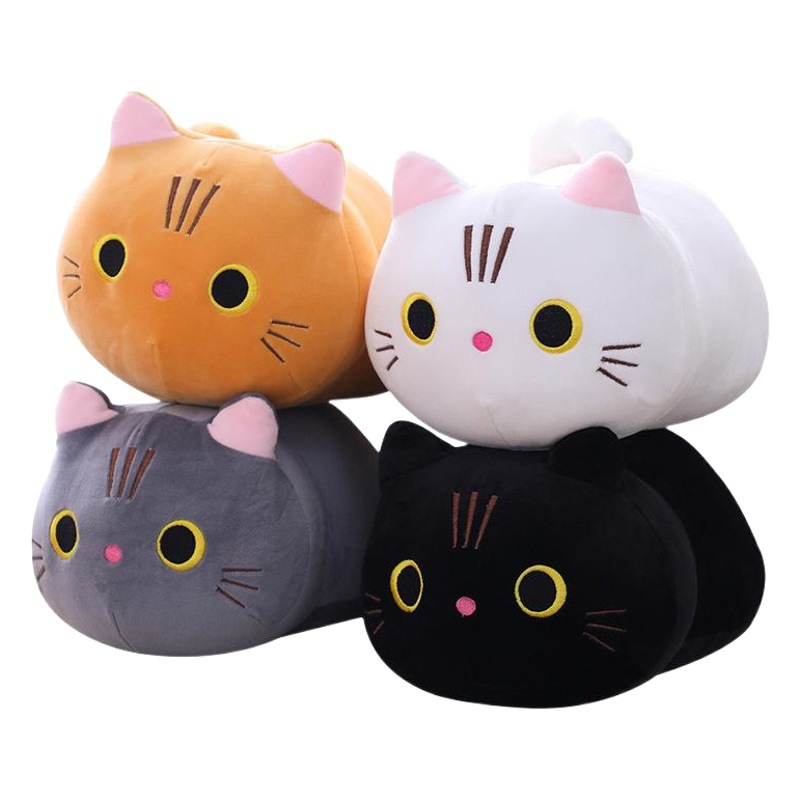Soft Animal Pillow, Cute Cat Cylindrical Long Pillow, Bedside Single and Double Pillow, Nap Pillow, Office Cushion