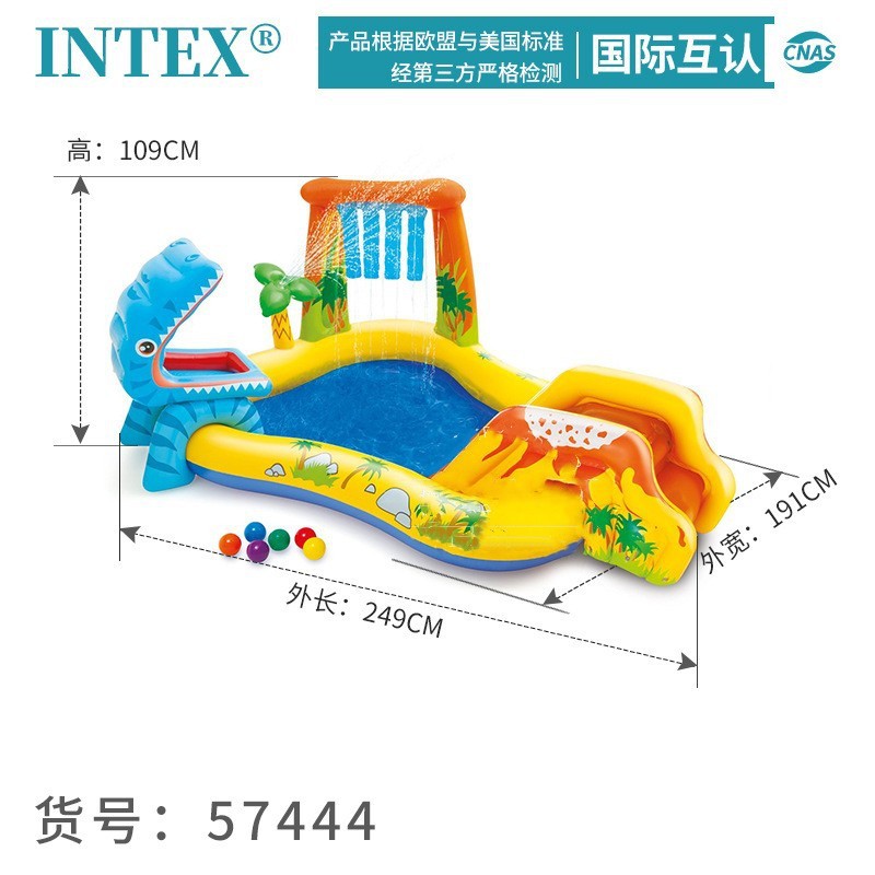 Picture of Children's slide pool sunshade swimming pool alligator fountain mushroom water inflatable play house baby ball pool