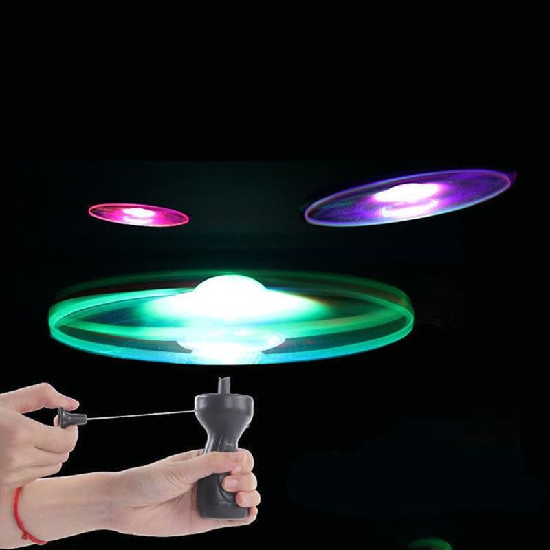 Children's Luminous Toy Pull String Luminous Flying Saucer