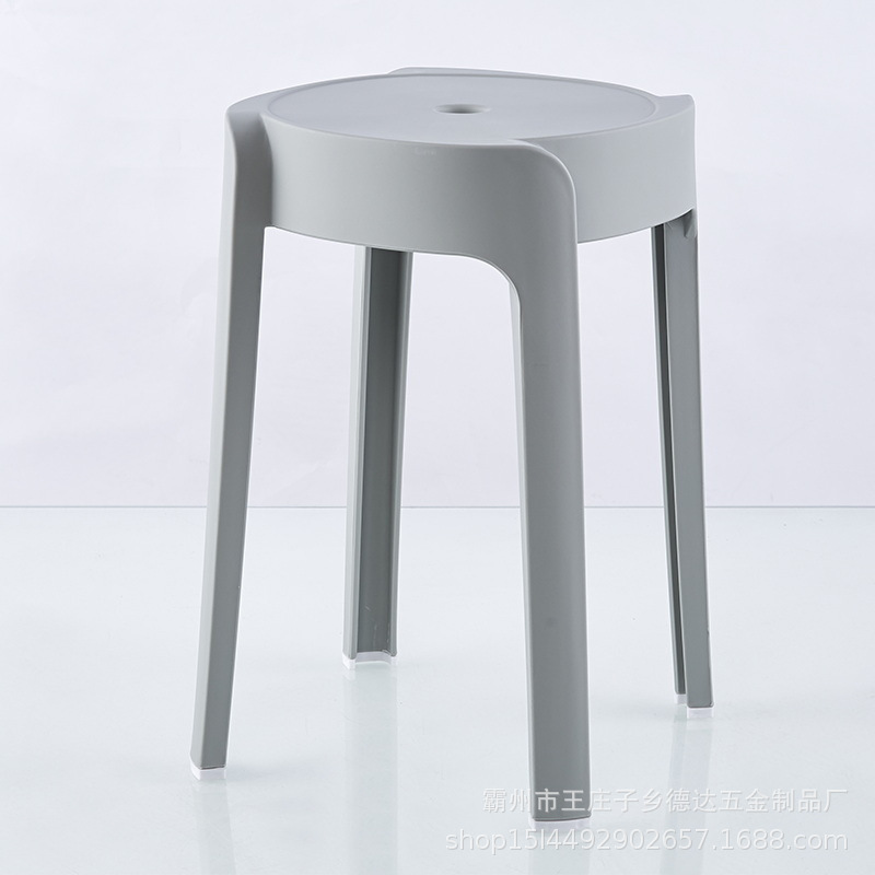 Picture of Modern Dining Table Plastic Round Stool Household Solid Bathroom Stool Living Room Casual High Stool Adult Negotiation Windmill Stool