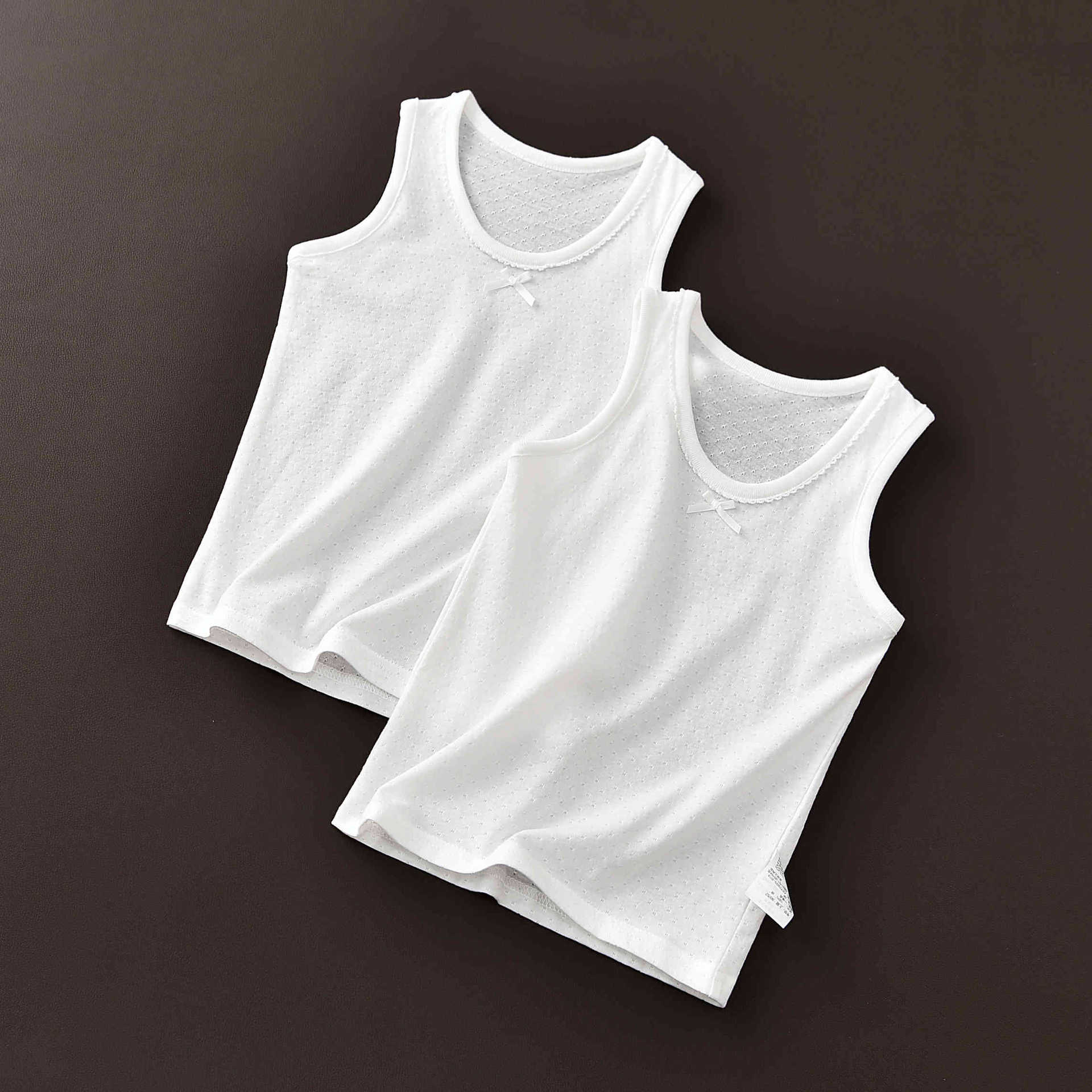Picture of White vest boys and girls children's clothing new export Japanese children's cotton summer all-match base wheat