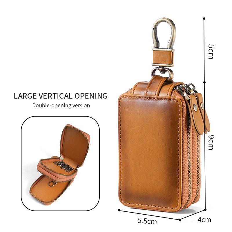 Picture of 2023 New Color Key Case Genuine Leather Men's Retro Car Key Protective Case Coloring Single and Double Layer Key Case