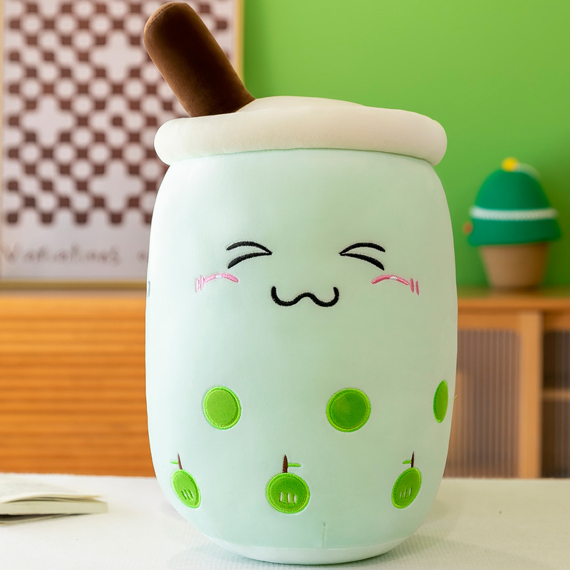 Picture of Simulation fruit milk tea cup pillow plush toy large bubble tea Doll Doll Gift cross-border foreign trade