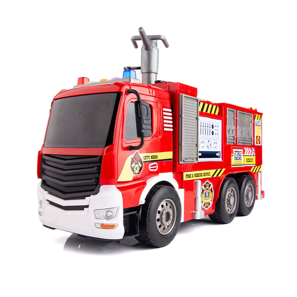 Picture of Large engineering mixer fire truck model simulation can store multi-functional light music inertia toy car