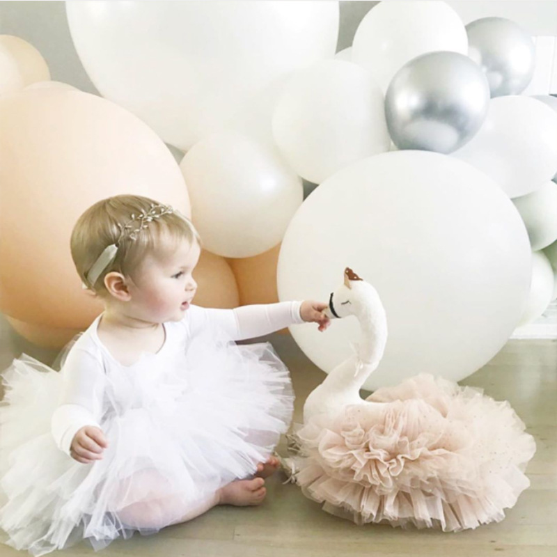 Ins Nordic Plush Mesh Swan Children's Room Decoration Baby Play Pillow Doll Shooting Props