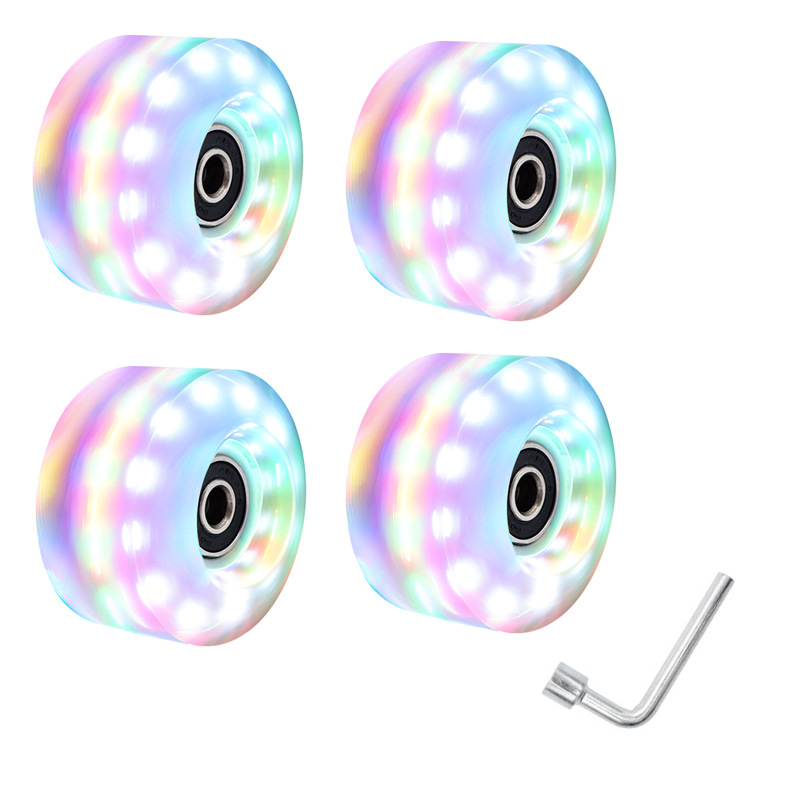 Picture of High Flash Six-light Double Row Roller Skate Luminous Wheel Four-wheel Roller Skate Flash Wheel Skating Rink Indoor Outdoor Wheels