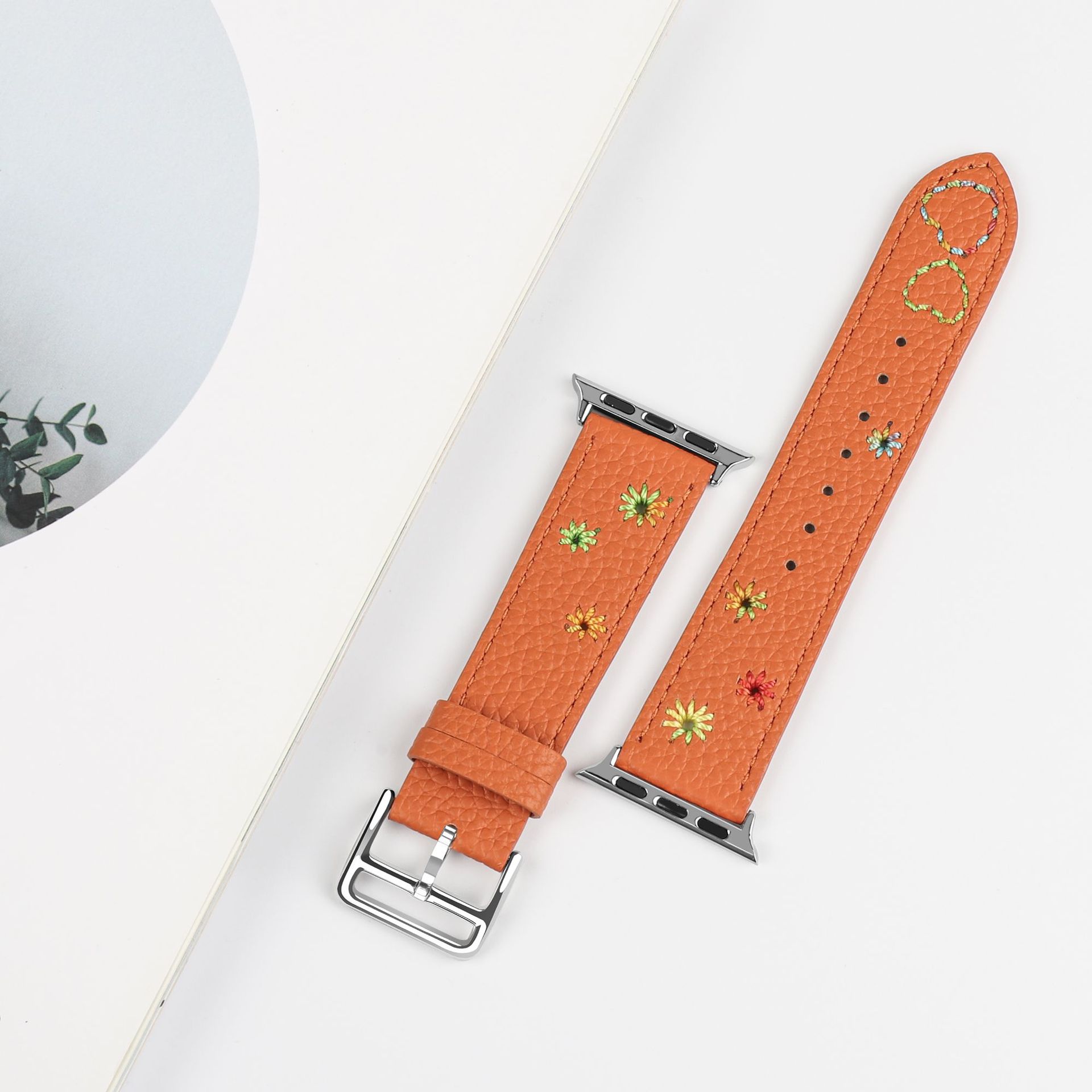 Picture of For Apple Watch Strap Leather Stitch appleiwatchs109ultra Litchi Pattern Watch Strap in stock