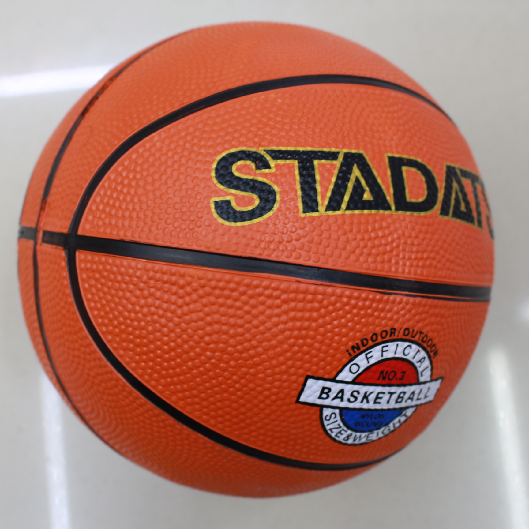 Picture of Authentic Orange Rubber Basketball No.3 Rubber Orange Basketball Elastic Foot/Kickable and Shootable Kindergarten Special