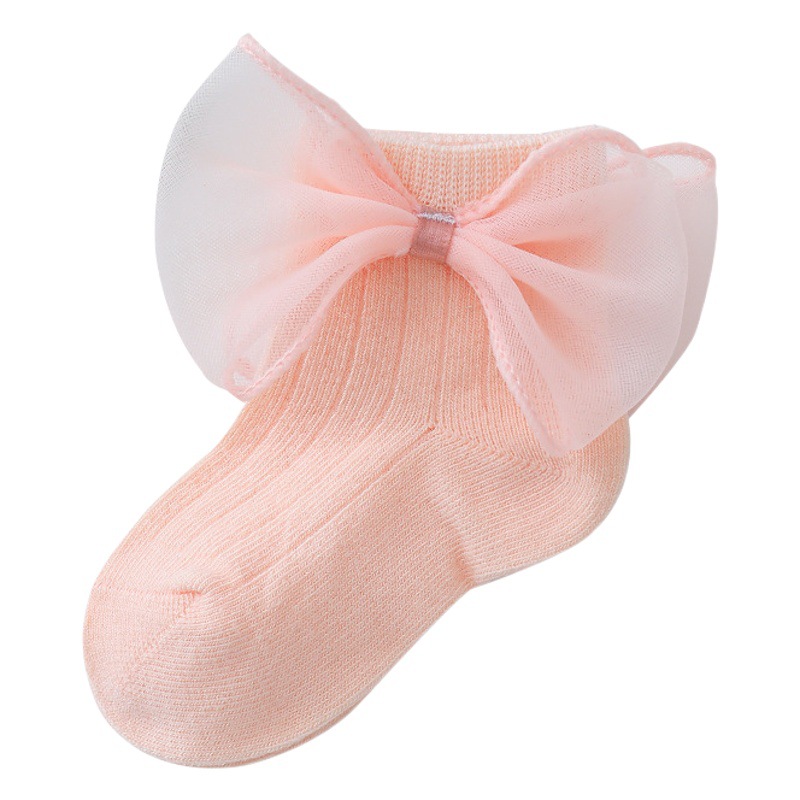 Baby Princess Socks Korean Fashion Girl Socks Children's Lace Socks Lace Bow Baby Cotton Socks Full Moon Photo