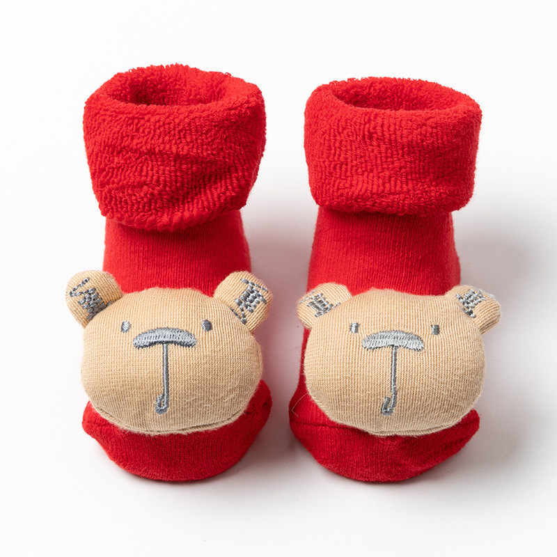 Picture of Newborn baby baby terry socks autumn and winter thick non-slip Christmas socks toddler red floor socks wholesale