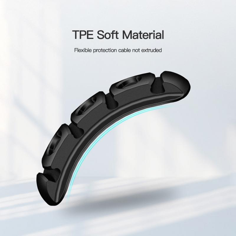 Picture of Simple Style Solid Color Data Cable Organizer Charging Cable Multi-Purpose Organizer Stickable Mouse Clamp Solver