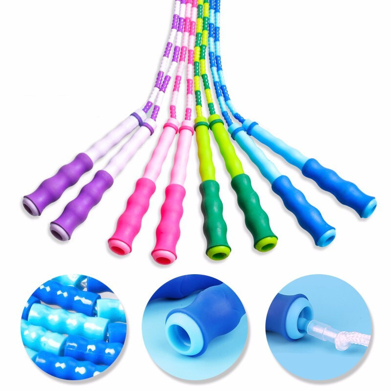 Picture of Bamboo rope skipping kindergarten children's pattern fitness does not tie knot primary and secondary school students high school entrance examination bead rope skipping factory direct sales