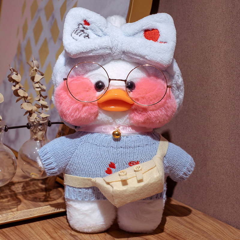 Picture of White ins Cyber Celebrity Hyaluronic Acid Duck Little Yellow Duck Plush Toy Hand Warming Pillow Doll Birthday Gift