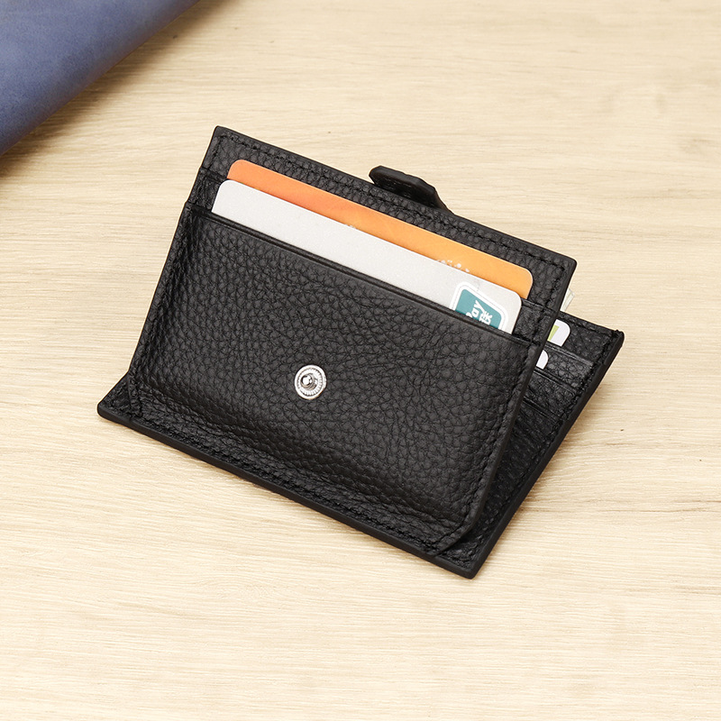Picture of Card Holder Men's Genuine Leather Ultra-thin Compact Card Holder Mini Multi-position Driver's License Card Holder Exquisite High-end Card Holder for Women