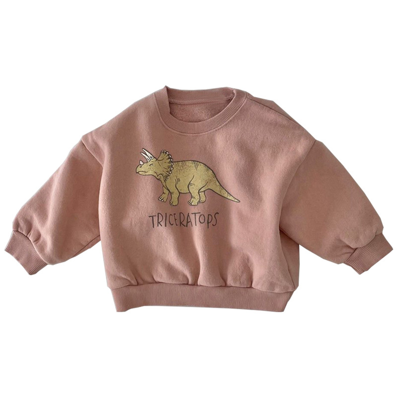 Picture of Ins K-Style of Men's and Women's Baby Winter Clothing New Tops Kidsren's Korean Cute Dinosaur Fleece Soft Pullover Sweatshirt
