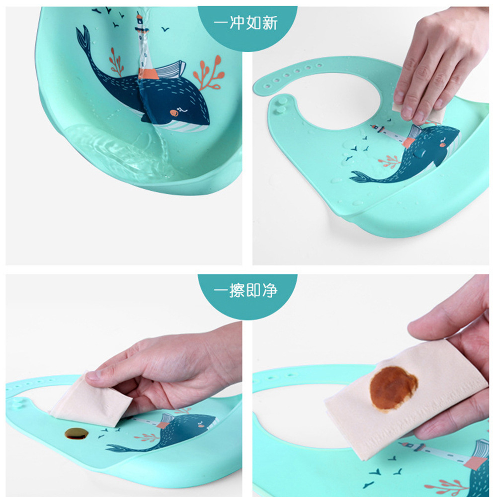 Picture of Baby Dining Bib Stereo Silicone Baby Waterproof Super Soft Food Food Bucket Children Children's Slippery Bucket Wash-Free Cross-Border