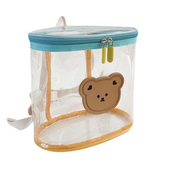 Picture of Ins K-Style of Dot Same Animal Contrast Transparent Backpack Kindergarten Beach Cosmetics Bag Transparent Jelly Bag