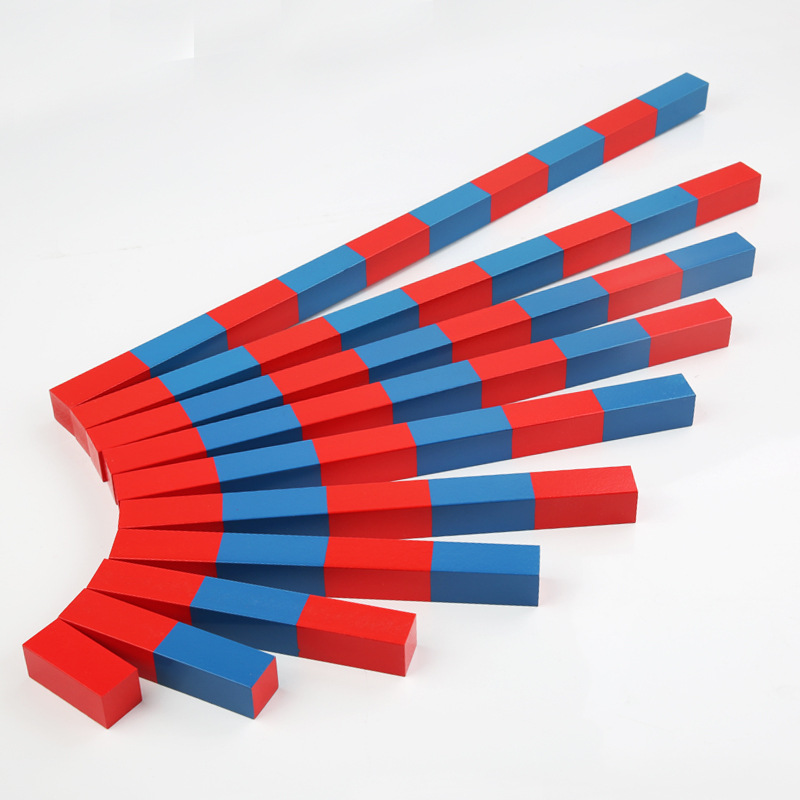 Picture of Wooden Enlightenment Early Education Mathematics Red and Blue Small Wooden Stick Kindergarten Uncle Color Cognitive Educational Toy Building Block Puzzle