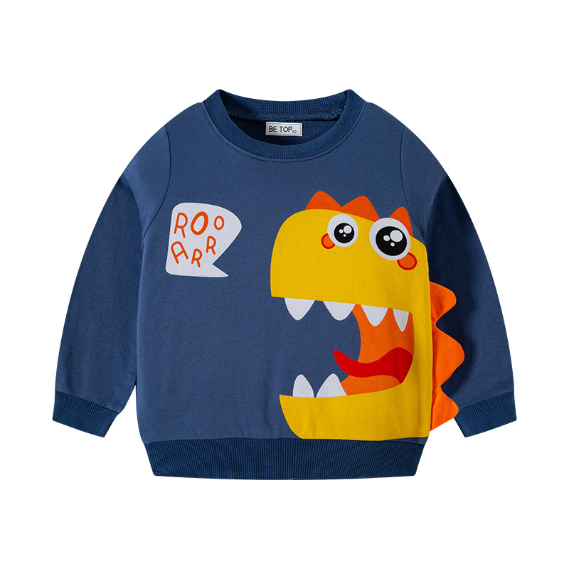 Picture of Children's Clothing Spring and Autumn new children's cartoon Three-dimensional dinosaur sweater baby sweater boy's coat a generation of hair