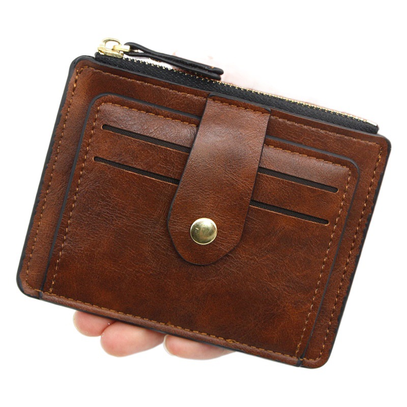 Compact Buckle Small Card Holder Women's Wallet Short Ultra-Thin Mini Driver's License Card Holder Multi-Function Card Slot Credit Card Holder