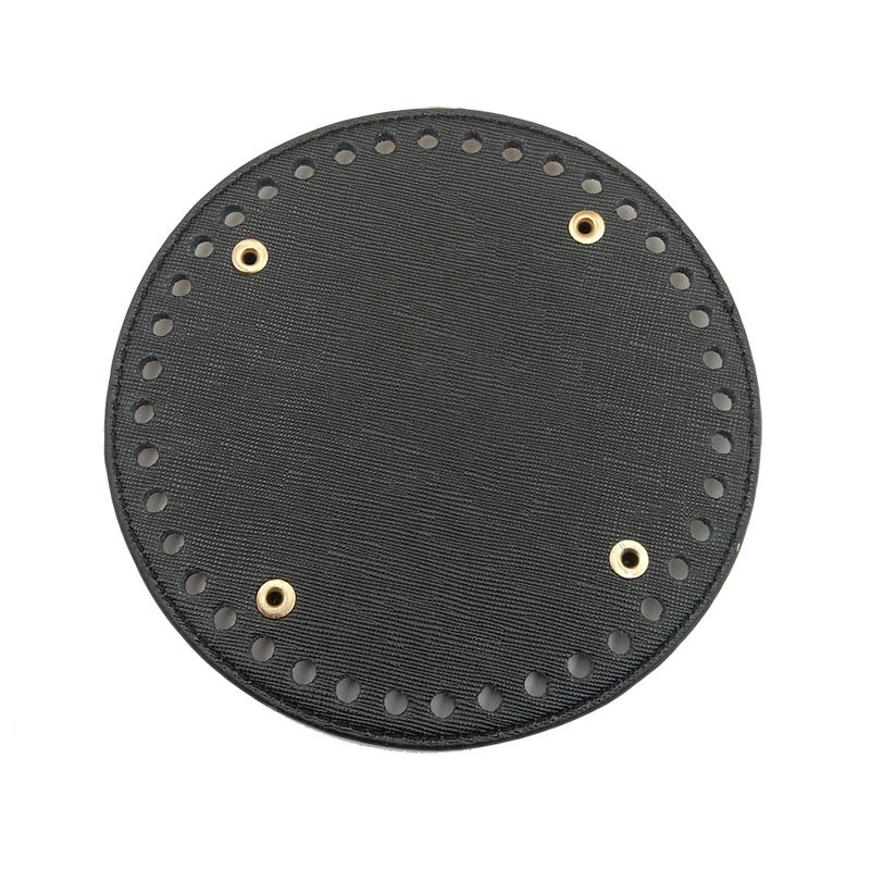 Picture of Bag accessories handmade elegant bag material 14cm round bottom plate diy woven bag quality hardened pu bag pad bottom