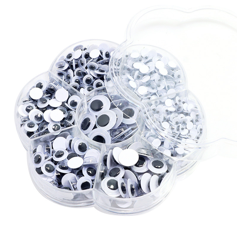Picture of Cross-border Amazon plastic toy adhesive eyes black and white movable eye beads DIY accessories boxed handmade stickers material