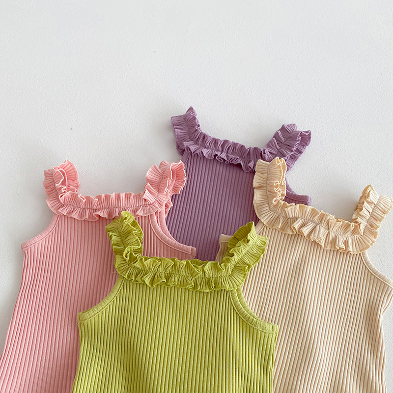 Picture of 2025 New Summer Girls Camisole Thin Section Baby Girl Lace Suspender Top Sleeveless t Fashionable and Versatile