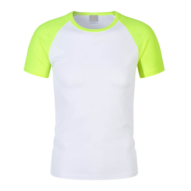 Picture of 180g Quick-drying Mesh Shoulder Contrast Crewneck T-shirt Men's and Women's Summer Leisure T-shirt Support LOGO Printing
