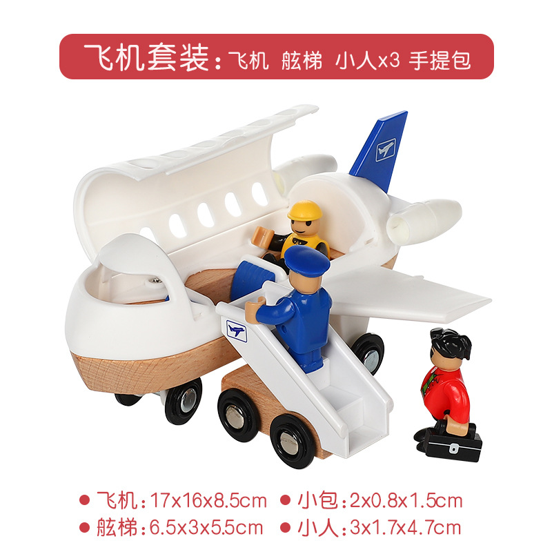 Picture of Wooden Thomas the Tank Engine Track Scene Accessories Large Aircraft Set with Villain Luggage