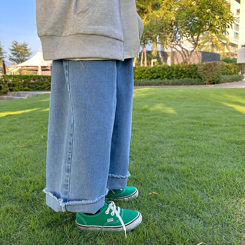 Picture of Boys Jeans Spring and Autumn 2024 New Design Sense Western Style Loose All-match Trousers Children's Wide-leg Long Pants