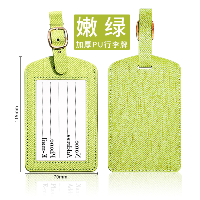 Picture of Simple Thickened PU Luggage Tag Aircraft Boarding Card Creative Suitcase Tag Check-in Luggage Tag Plus Printing