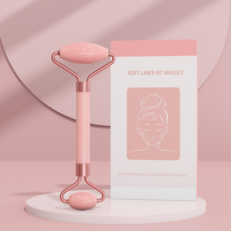 Picture of Cross-Border Rose Quartz Double-Headed Roller Facial Massager Non-Jade Facial Lifting Beauty Scraping Board Eye Pulling Stick