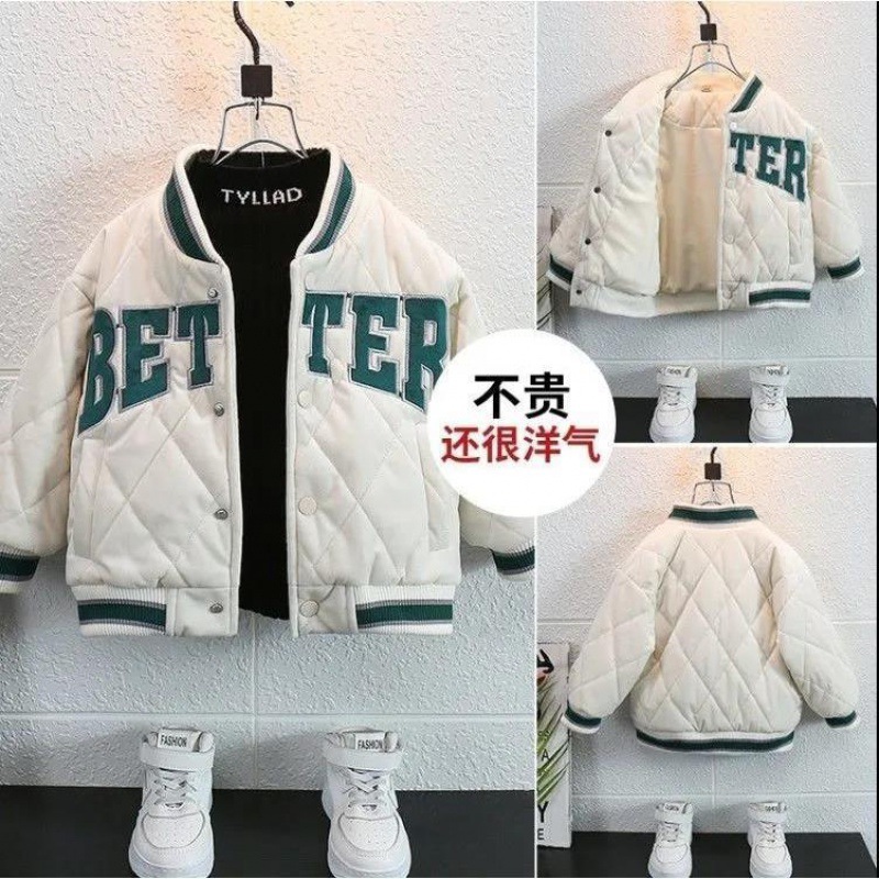 Children's Clothing 2021 Children's Korean Baseball Suit Men's and Women's Thickened Cotton-padded Coat Baby's Early Winter New Warm Cotton-padded Coat Trendy