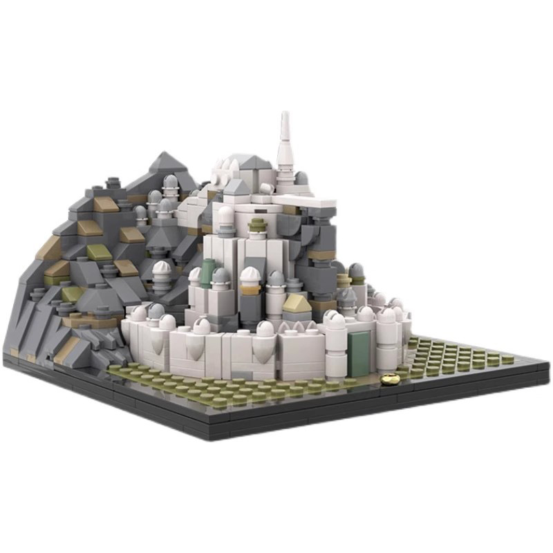 Picture of MOC-64235 building blocks compatible with Lego Lord of the Rings assembled capital scene building Baicheng Minas Tiris