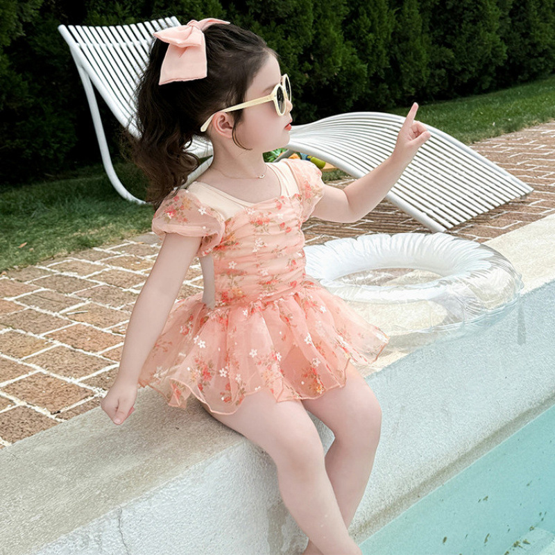 Picture of Girls' Swimsuits for Small and Medium-Sized Children 2025 Summer New Style Kidsren's Cute Swimsuits Princess Skirt Fairy Style Girls' One-Piece Swimsuits
