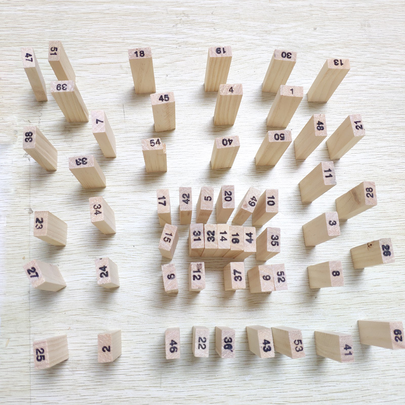 Picture of 54 Pack Color Children's Stacked High Building Blocks Assembled Large Digital Layered Suction Wooden Toy