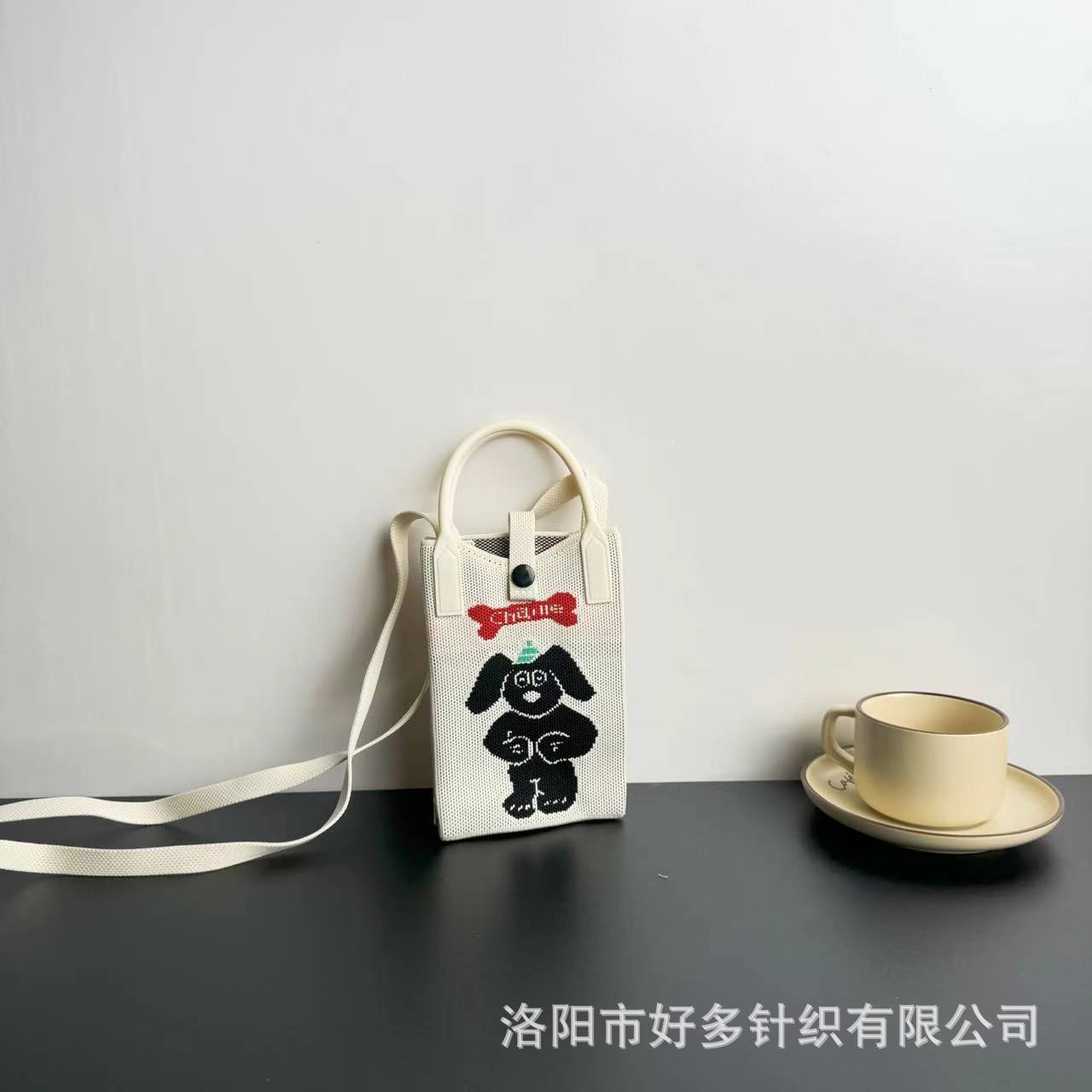 Picture of Advanced Sense Ins Mobile Phone Bag New Cartoon Knitted Bag Dopamine Niche All-match Crossbody Shoulder Bag Handbag
