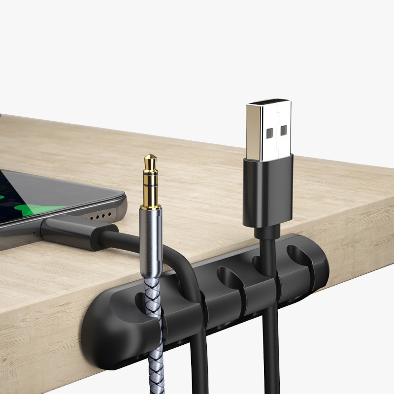 Picture of Desktop charging data cable organizer silicone creative gift storage fixed line organizer